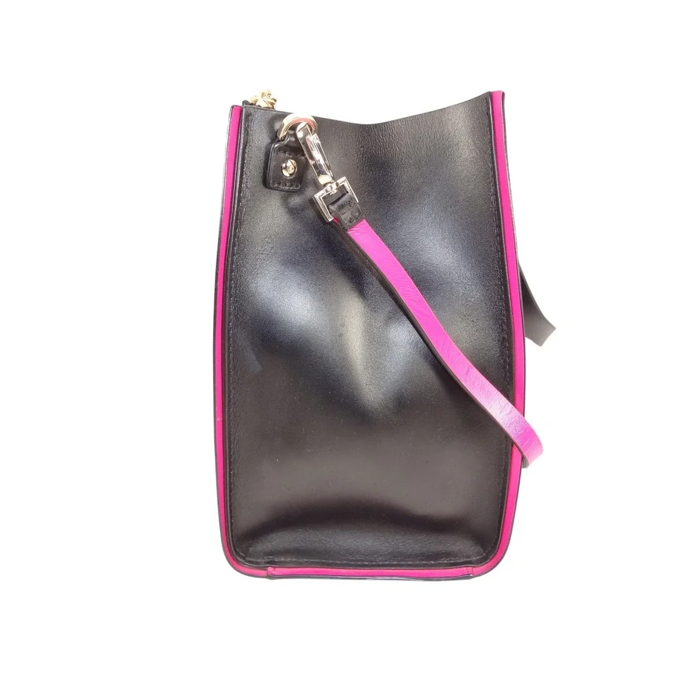 Kate Spade Arbour Hill Kyra New York Black Hot Pink Leather Tote Bag Wallet Set - Picture 11 of 12